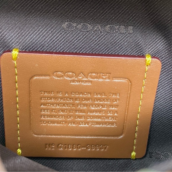 Coach Belt Bag Coated Canvas Signature Monogram Tan Rust Fanny Pack 39937 - Picture 6 of 16